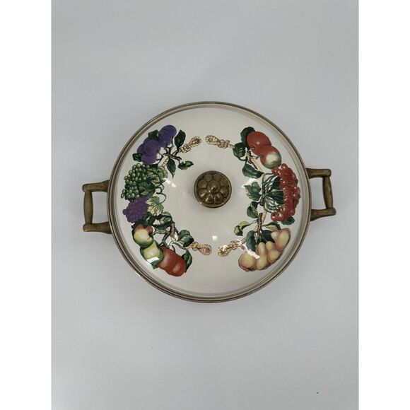 Tabletops Unlimited Kensington Garden Vitroceramic Pot 3 Quart Pot with Lid‎ - Picture 2 of 7